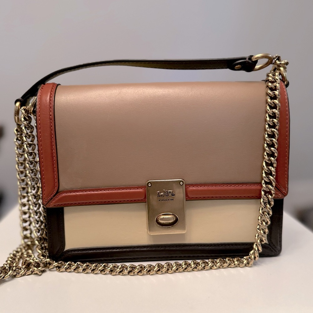 Coach Colorblock Hutton leather shoulder bag
